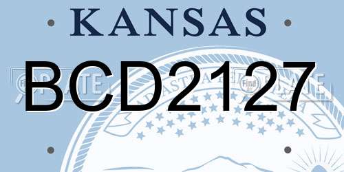 BCD2127 Kansas License Plate