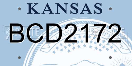 BCD2172 Kansas License Plate