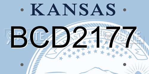 BCD2177 Kansas License Plate
