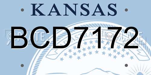 BCD7172 Kansas License Plate