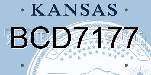 BCD7177 Kansas License Plate