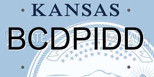 BCDPIDD Kansas License Plate