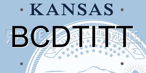 BCDTITT Kansas License Plate