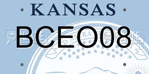 BCEO08 Kansas License Plate