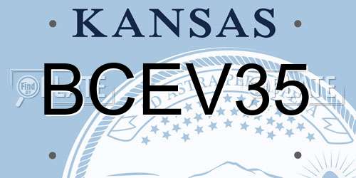 BCEV35 Kansas License Plate