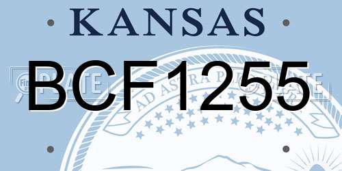 BCF1255 Kansas License Plate