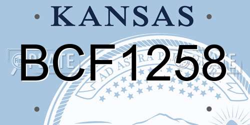 BCF1258 Kansas License Plate