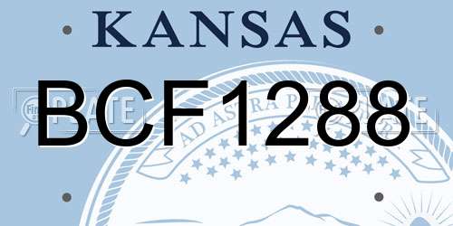 BCF1288 Kansas License Plate