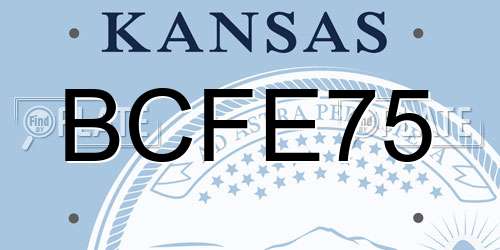 BCFE75 Kansas License Plate