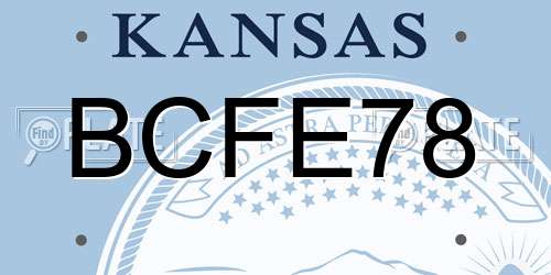 BCFE78 Kansas License Plate
