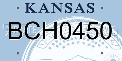 BCH0450 Kansas License Plate