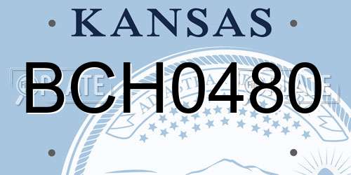 BCH0480 Kansas License Plate