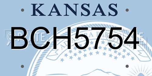 BCH5754 Kansas License Plate