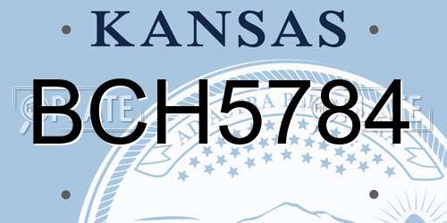 BCH5784 Kansas License Plate