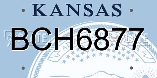 BCH6877 Kansas License Plate