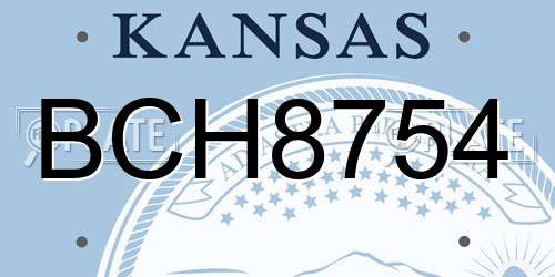 BCH8754 Kansas License Plate