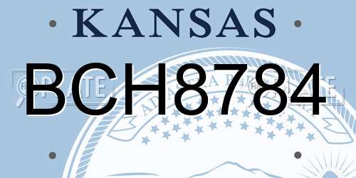 BCH8784 Kansas License Plate