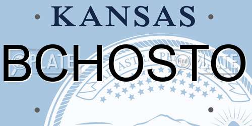 BCHOSTO Kansas License Plate
