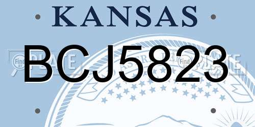 BCJ5823 Kansas License Plate