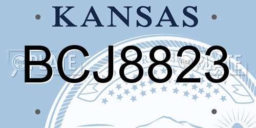 BCJ8823 Kansas License Plate