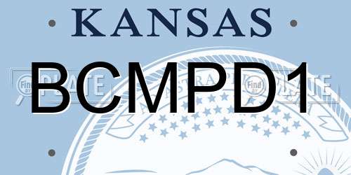 BCMPD1 Kansas License Plate