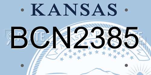 BCN2385 Kansas License Plate