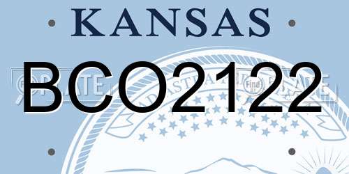 BCO2122 Kansas License Plate