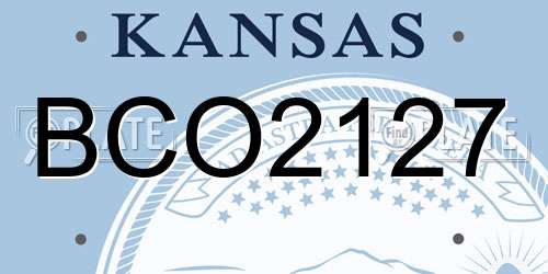 BCO2127 Kansas License Plate