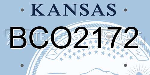 BCO2172 Kansas License Plate