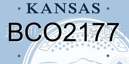 BCO2177 Kansas License Plate