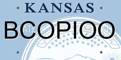 BCOPIOO Kansas License Plate
