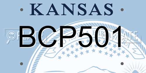 BCP501 Kansas License Plate