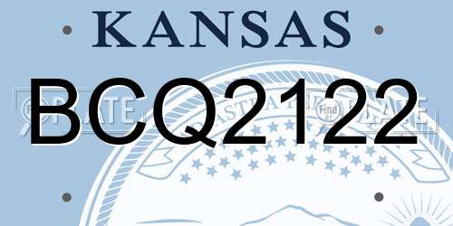 BCQ2122 Kansas License Plate
