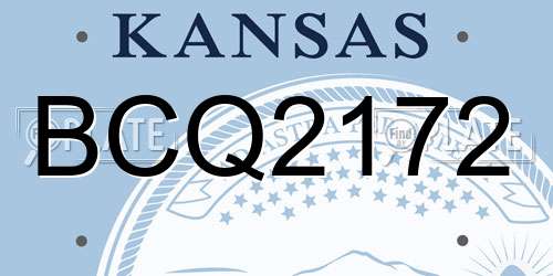 BCQ2172 Kansas License Plate