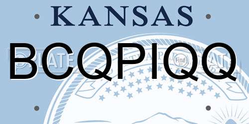 BCQPIQQ Kansas License Plate