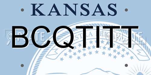 BCQTITT Kansas License Plate
