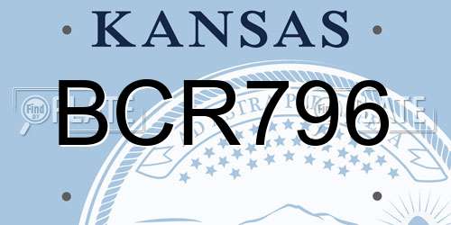 BCR796 Kansas License Plate
