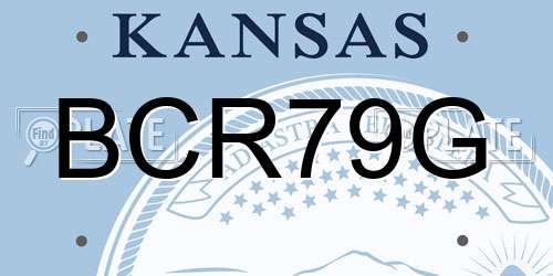 BCR79G Kansas License Plate