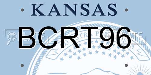 BCRT96 Kansas License Plate