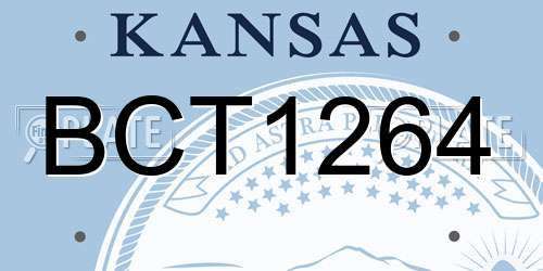 BCT1264 Kansas License Plate