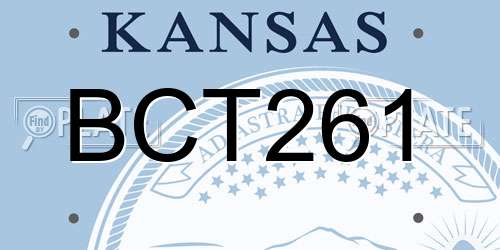 BCT261 Kansas License Plate