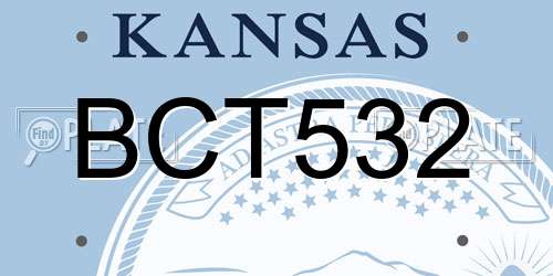 BCT532 Kansas License Plate