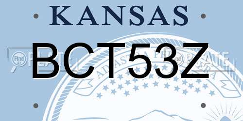 BCT53Z Kansas License Plate