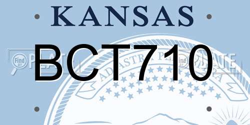 BCT710 Kansas License Plate