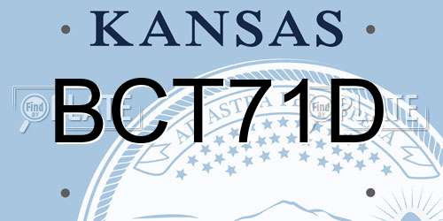 BCT71D Kansas License Plate