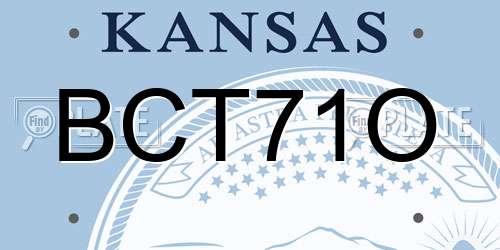 BCT71O Kansas License Plate