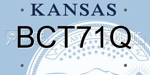 BCT71Q Kansas License Plate