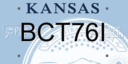 BCT76I Kansas License Plate