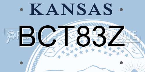 BCT83Z Kansas License Plate