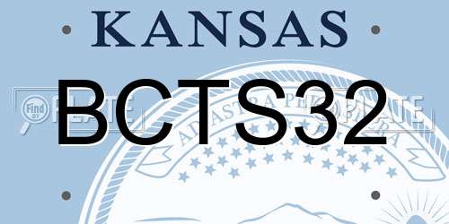 BCTS32 Kansas License Plate
